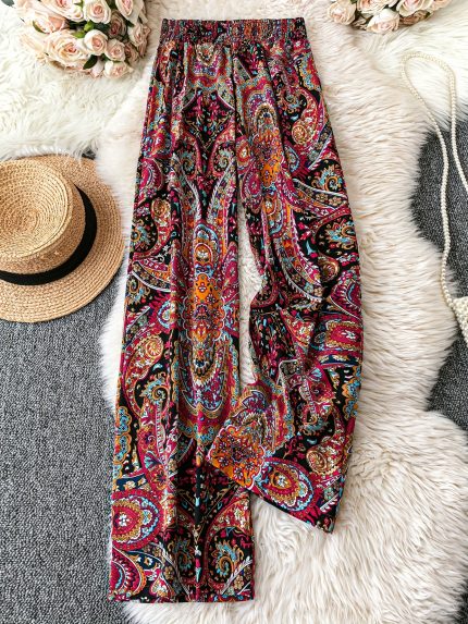 Women's Retro Print Casual Pants
